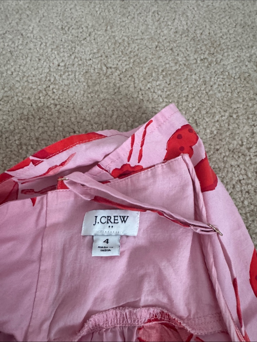 J. Crew Pink Camisole with Red Lobster Print - Picture 3 of 3